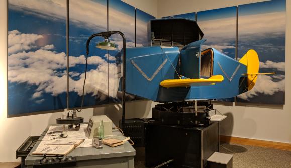 Edwin Link Flying Simulator at Roberson Museum and Science Center; Photo Credit: Natalie Edwin Link Flying Simulator at Roberson Museum and Science Center; Photo Credit: Natalie