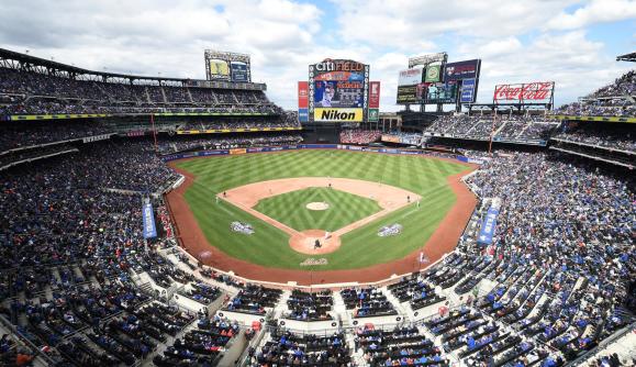 FLUSHING, NY - MAY 18, 2014: New York Mets Uniform On Display At The Citi  Field, Home Of Major League Baseball Team The New York Mets. This Stadium  Was Opened In 2009