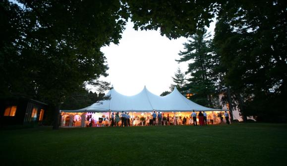 Exterior of the wedding tent setup at Geneva on the Lake Exterior of the wedding tent setup at Geneva on the Lake