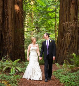 Bride and Groom in the Redwoods