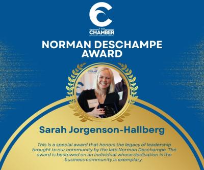Chamber Business - Norman Deschampe Award - 2026 - Sarah Jorgenson-Hallberg