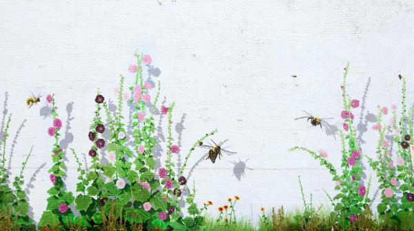 Hollyhock Haven, 2011 mural