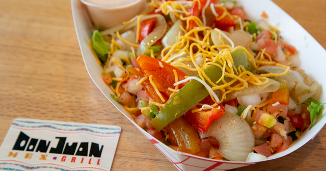 An appetizer with cheese and bell peppers from Don Juan Mex Grill