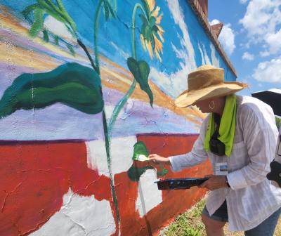 Pernie Fallon's mural at Mural Fest 2022 - Cotton Mill