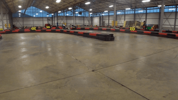 car racing indoors in go-carts