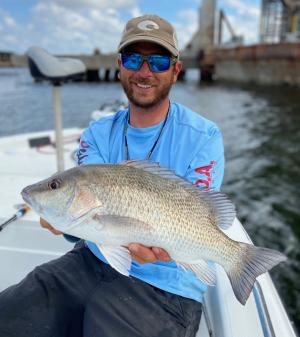 Capt. Brian Barrera with one of several stud mangrove he caught using a Shimano Coltsniper Hi Pitch topwater. www.inshorefishingsouthpadre.com