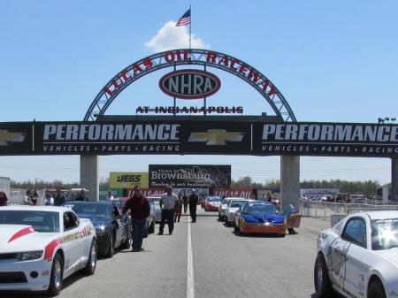 Cars lined up to compete