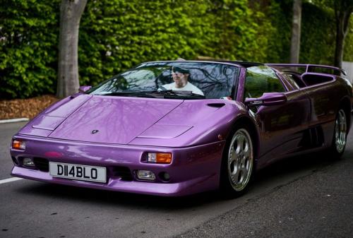 A purple sportscar at Goodwood motor circuit