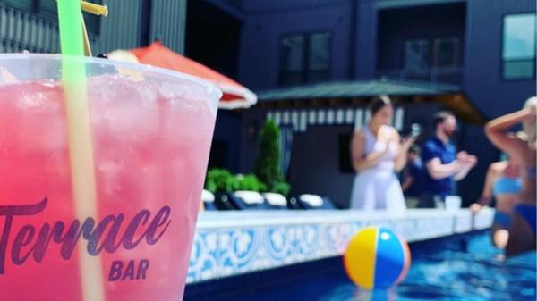 Poolside cocktail at Short North's Terrace Bar