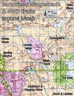 Singletrack Areas & example 4WD Trails