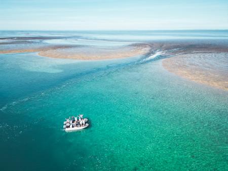 Drone shot of Montgomery Reef with Diversity tenders