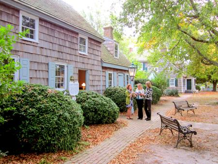 Women on a tour with the Lewes Historic Society in Historic Lewes.