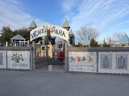 Hope park sign with mosaics