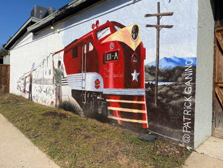 Frisco Railway mural by Patrick Ganino