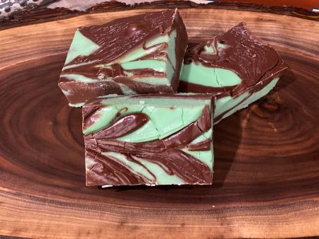 Chocolate mint swirl fudge from The Fudge Kettle