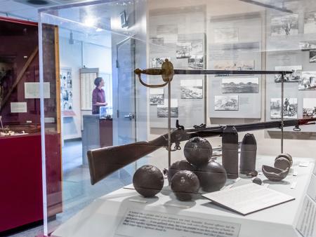 Interior exhibits at Bentonville Battlefield State Historic Site near Four Oaks, NC.