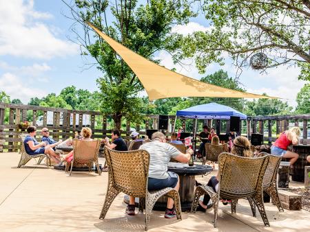 Double Barley Brewing beer garden as place to gather in Smithfield, NC.