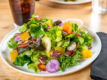 Salad with farm fresh vegetables from Under the Oak restaurant in Smithfield, NC.