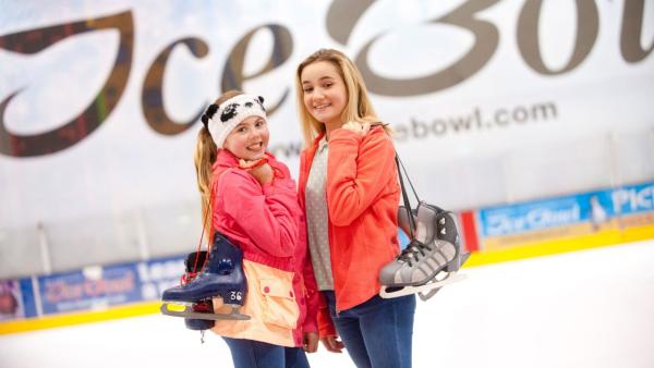 Two girls at Dundonald International Ice Bowl.