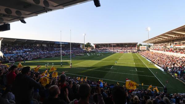 A rugby match at Kingspan stadium for Ulster Rugby.