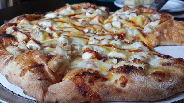 BBQ Chicken Pizza at Tomato Pie Pizza Join in Paragon.