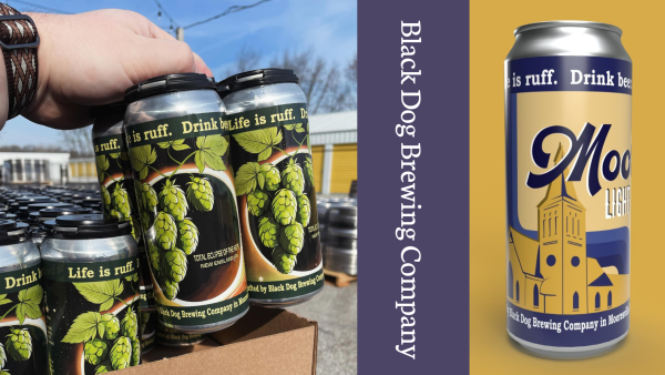 Local brews from Black Dog Brewing Company include a wide range of varieties, including a special Solar Eclipse release, Total Eclipse of the Hops, and Moores Light, an IPA that celebrates their hometown of Mooresville.