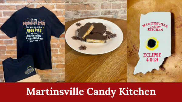 Stop in at the iconic Martinsville Candy Kitchen for eclipse tees, branded souvenirs and of course, moon pies!
