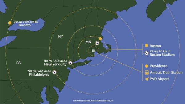 Regional map of Rhode Island