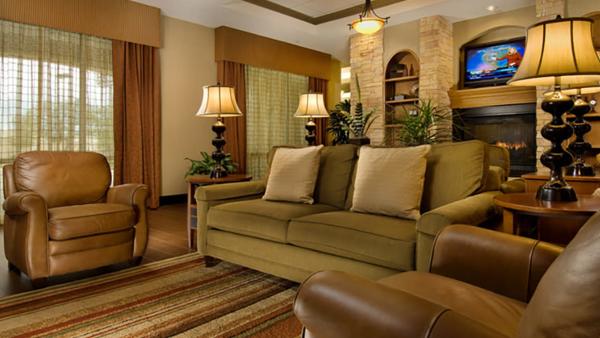 Hotel lobby with sofa and chairs