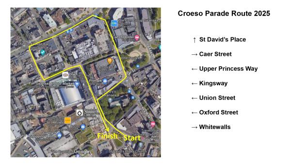 Croeso Parade Route 2025