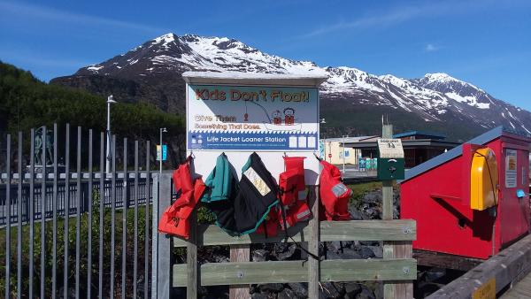 a life jacket station