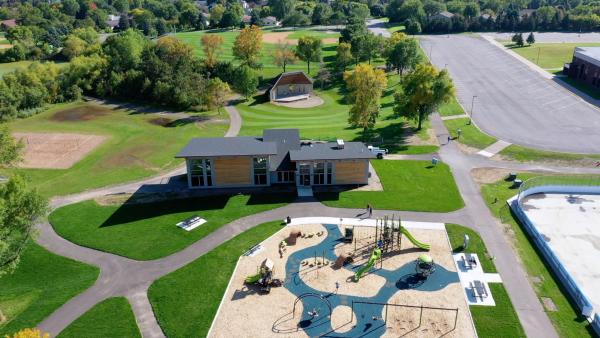 Large park with playground and event facilities