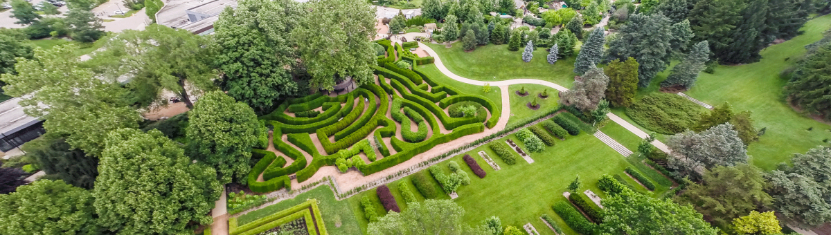 Aerial view of The Morton Arboretum in DuPage County