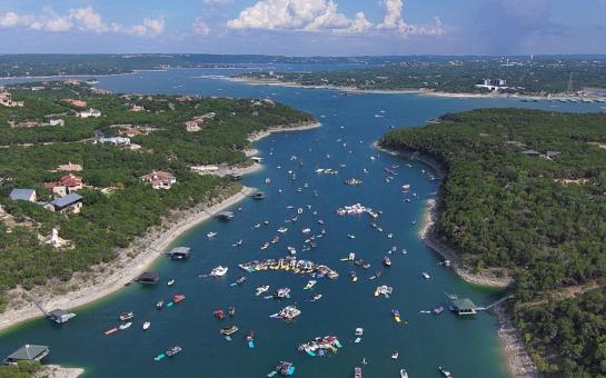 Devils Cove Drone shot by Big Tex Boat Rentals