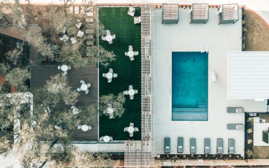 Birds Eye View Pool and Backyard