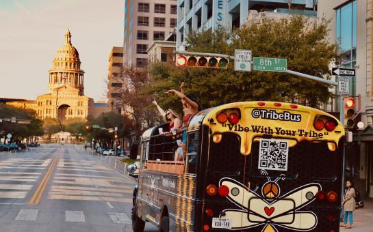Vibe with your Tribe on Austin's 1st open air party bus
