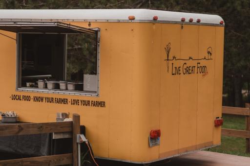 Exterior of Live Great Food food truck