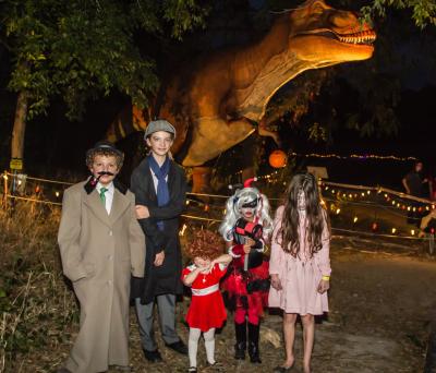 Kids in costumes at Heard Halloween