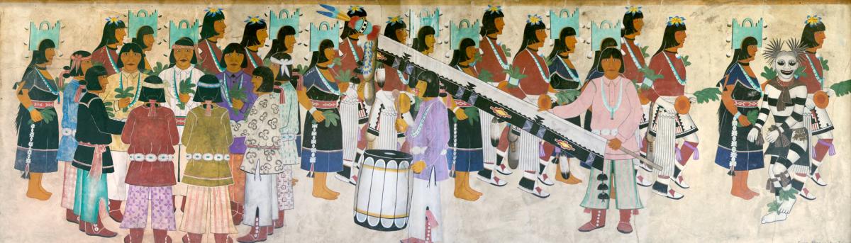 San Ildefonso Pueblo painter Awa Tsireh depicted corn dancers, New Mexico Magazine