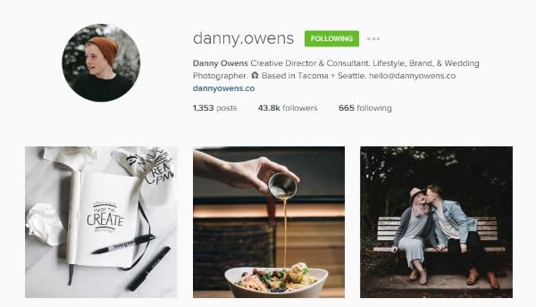 Danny Owens Instagram account