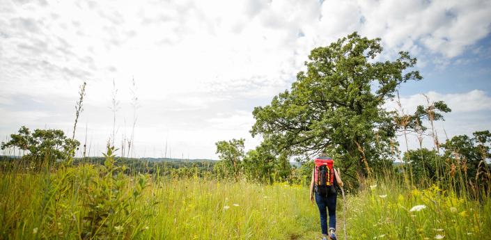 Backpacker on Ice Age Trail