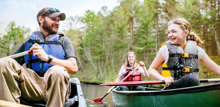 Family Kayaking on Namekagon River