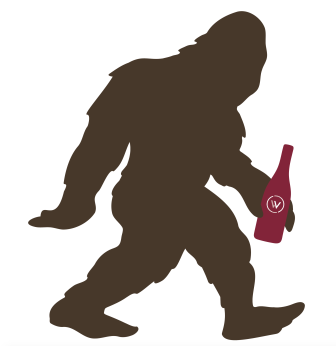 Sasquatch silhouette with wine