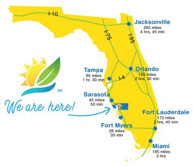 Location of Punta Gorda/Englewood Beach Map Graphic