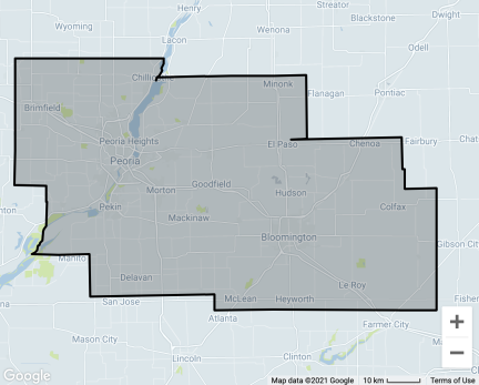 Uber Map in Peoria