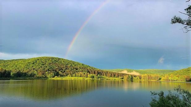 Rainbow over Red House Lake at Allegany State Park