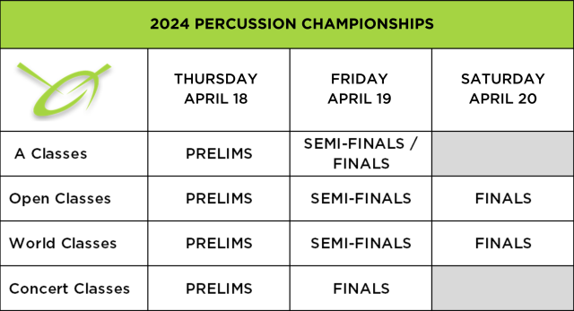 2024 WGI Percussion Schedule
