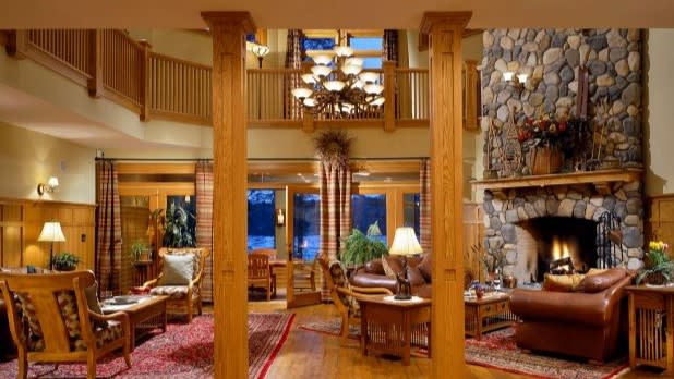 Interior of a living room in the Fern Lodge