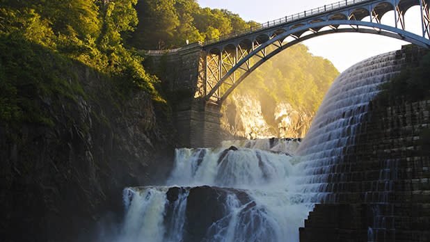 Cascading waterfall at Croton Gorge Dam