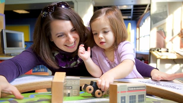 Family Playing at Rochester Museum & Science Center in NY